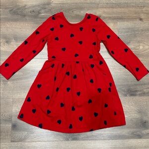 GAP Heart Print Long Sleeve Dress